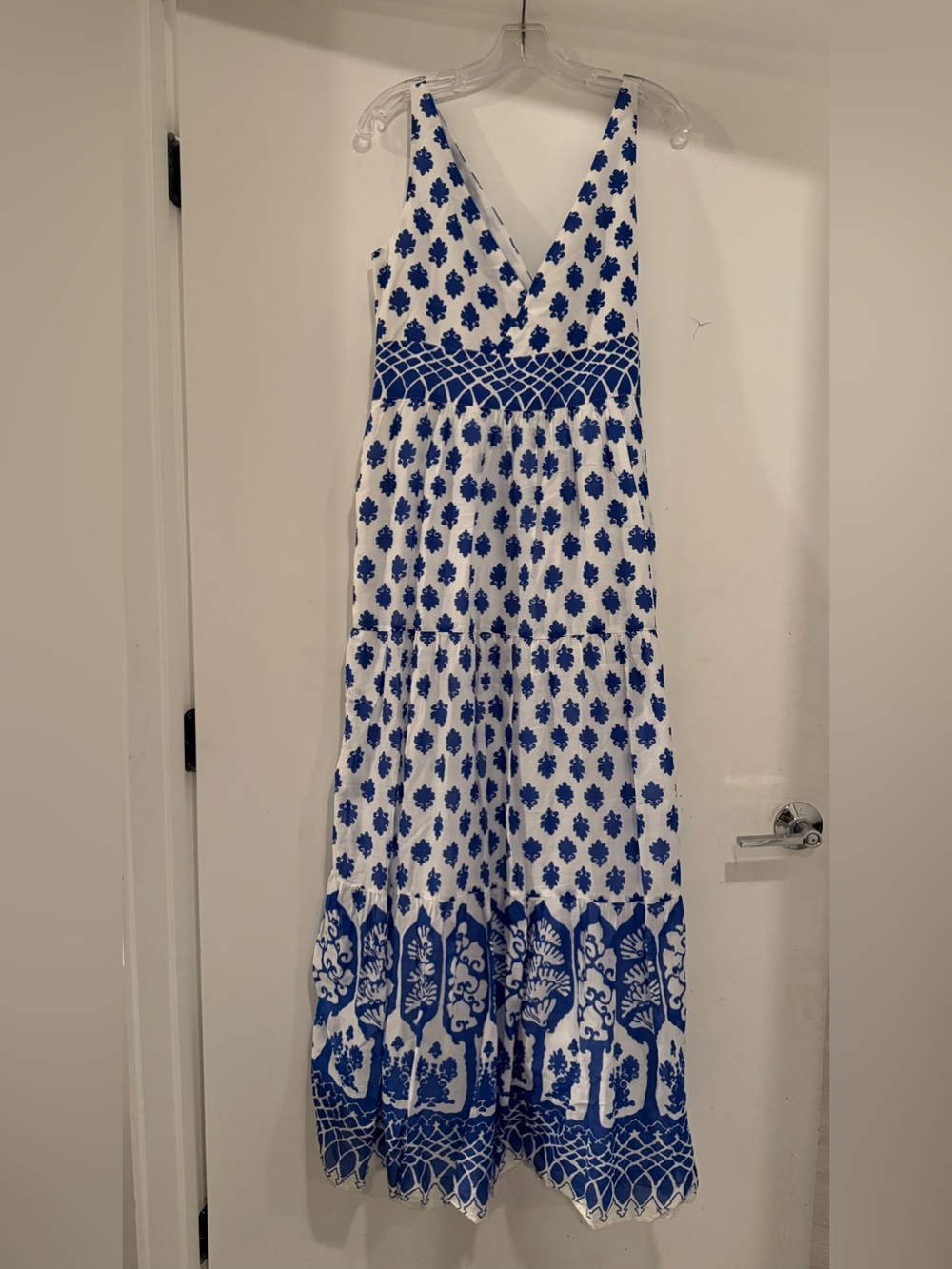J. Crew White and Blue Printed Maxi Dress - Picture 3 of 5